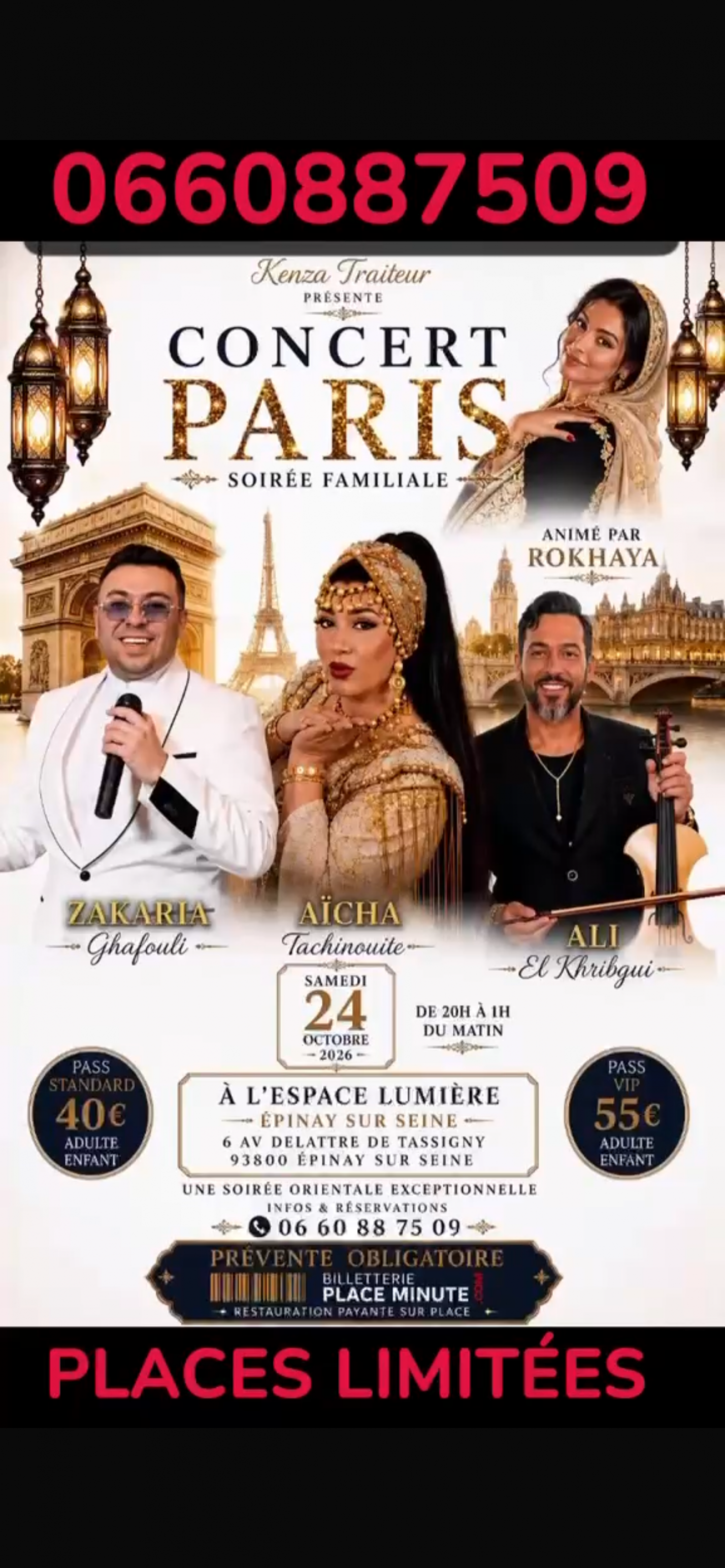 CONCERT CHAABI PARIS ZAKARIA GHAFOULI AÏCHA TACHINOUITE ALI EL KHRIBGI 2026